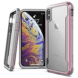 iPhone X, X-Doria Defense Shield Series - Military Grade Drop Tested, Anodized Aluminum, TPU, and Polycarbonate Protective Case for Apple iPhone X, [Rose Gold]