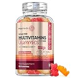Multivitaminas Niños 120 Gominolas Sin Azucar Sabor Fresa y Naranja - Con 17 Vitaminas, Minerales y Omega 3 6 y 9, Vitaminas Niños Gominolas, Apoyo Natural Sistema Inmunitario, Con Vitamina B, C, D