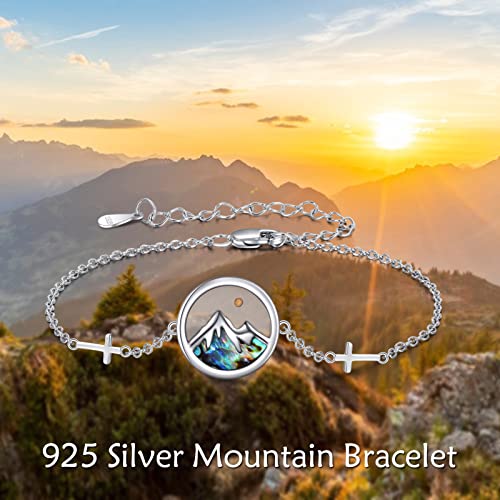 AOBOCO Mustard Seed Bracelet S925 Sterling Silver Mountain Cross Bracelets Christmas Christian Faith Jewelry Mothers Day Birthday Gifts for Mom2