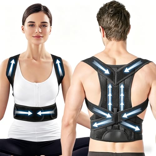 ZQSQD Corrector de Postura Hombre y Mujer, Faja para Postura de Espalda-XL