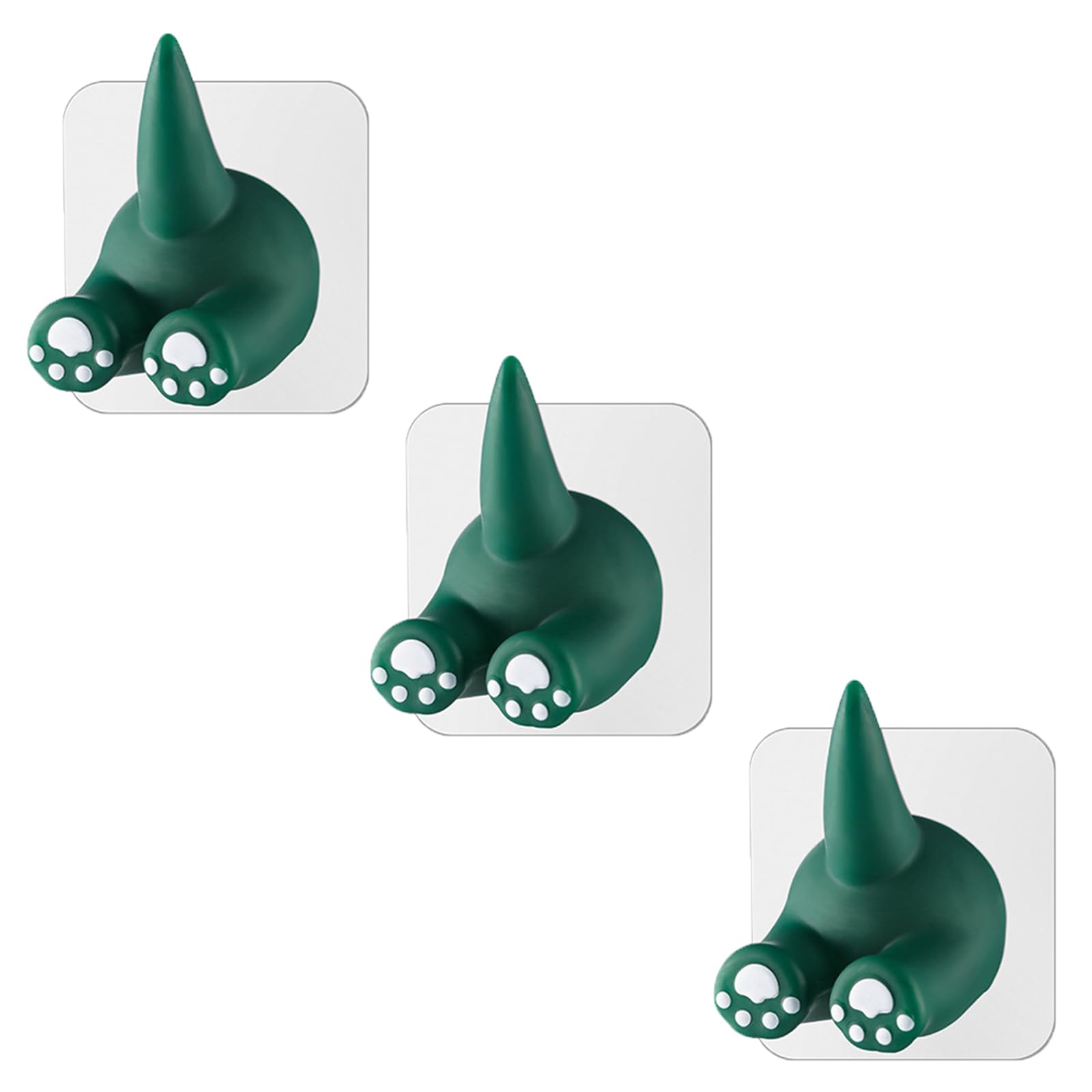 Incauca 3-Pack Animal Tail Adhesive Hooks - Cute Wall Hooks For Bathroom & Kitchen