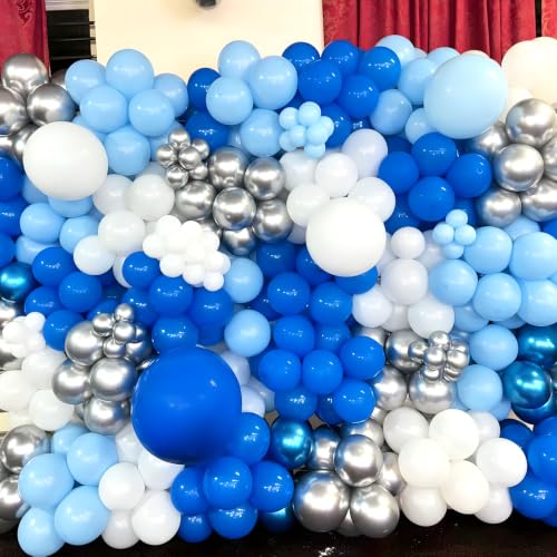 Image of Blue Link Balloons,120Pcs 6Inch Dark Blue Latex Linking Balloons for 4th of July Birthday Baby Shower Wedding Anniversary Graduation Party Decorations