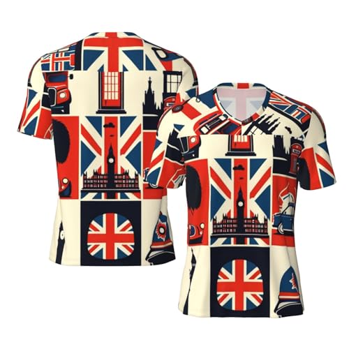 Stylish Athletic Sports Jersey London-British-Symbols Men's Rugby Jersey X-Large Black