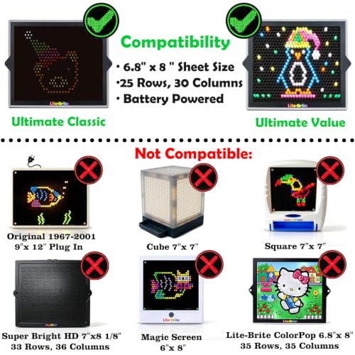 Image of Dinosaur Refill Template for Lite Brite Ultimate Classic, Light Toys Accessories for Light Up Board（12sheets， 8''x6.8'' ，Paper）