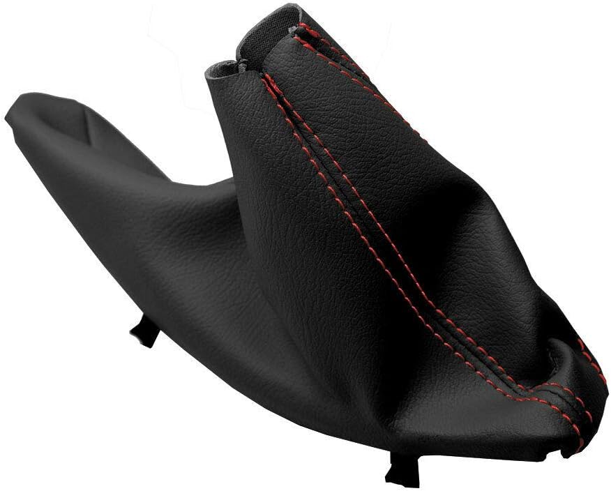 PVC Leather E Brake Boot Cover Compatible with 14-19 BMW F30 31 32 33 34 35 M Red Stitch
