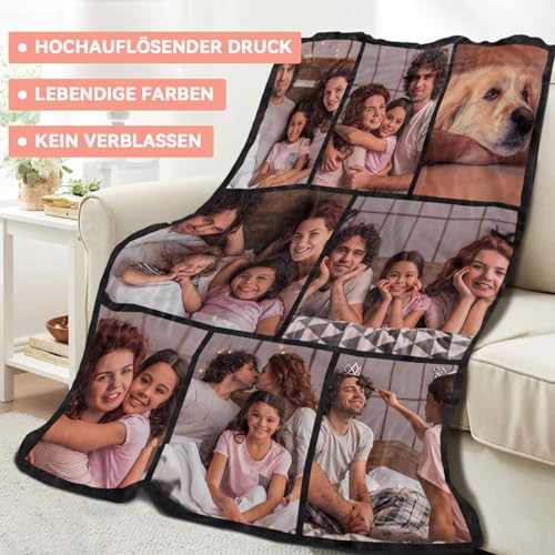 Bemaystar Personalisierte Geschenke - Personalisierte Decke, Decke mit Foto, Fotodecke mit Eigenem Foto, Geschenke für Mama Papa Kind Freunde Haustier Familie,Geschenke zum Muttertag Vatertag