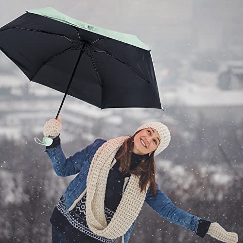 Cloudia Small Mini Umbrella With Case Compact Design For Travel Lightweight Portable Outdoor Sun And Rain Umbrellas (Mint) #TOP6