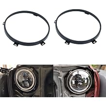 kkone Black 7 Headlight Retaining Ring Headlamp Bezel for Jeep Wrangler JK 2007-2018