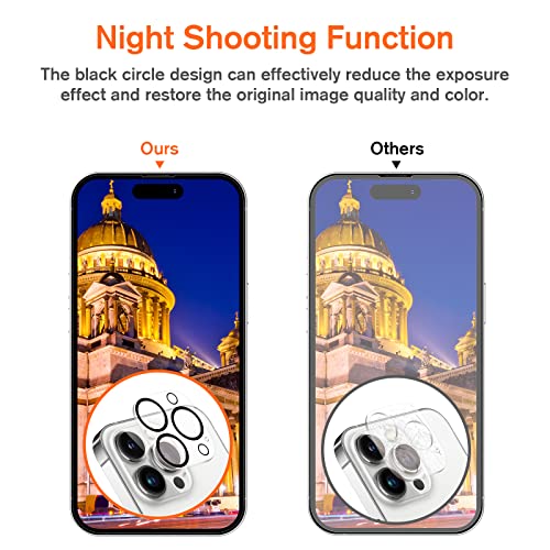 Kct [2+2 Pack] Tempered Glass Screen Protector Compatible With Iphone 14 Pro Max (6.7 Inch, 2022) And Camera Lens Protector, 9H Hardness, Ultra High Definition, Ez Kit, Automatic Alignment #TOP2