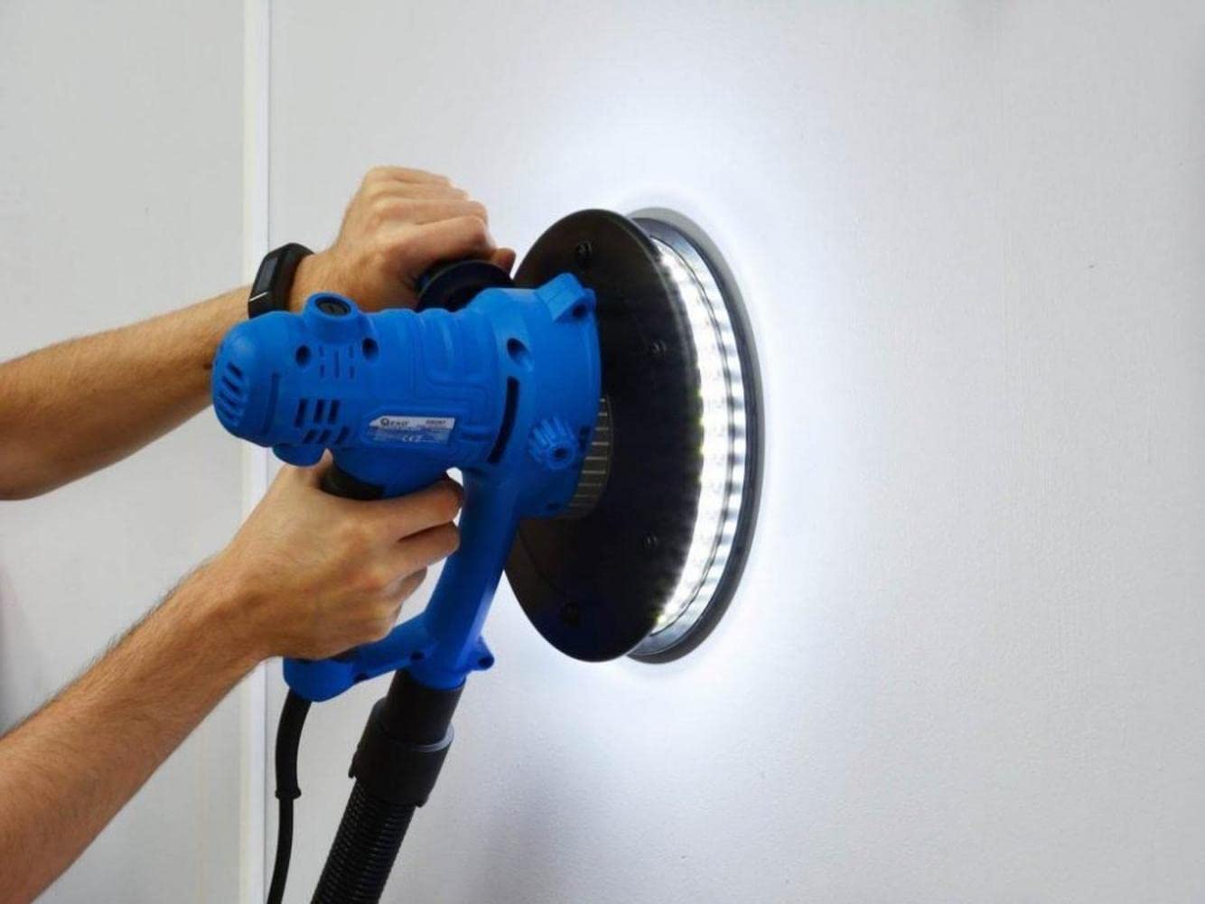 Lijadora de pared de 190 mm con tira LED + bolsa de aspira