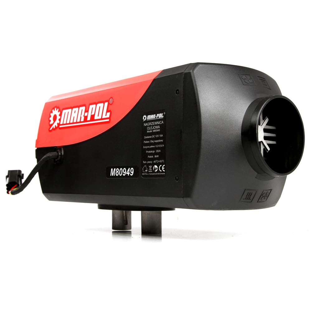 IMJ-Global Riscaldatore d’Aria Stufa Portatile | a Diesel Gasolio | 12V/230V | Potenza 8 kW | 15x39x18 cm | con Telecomando | per Roulotte Auto Garage Magazzini Abitazioni