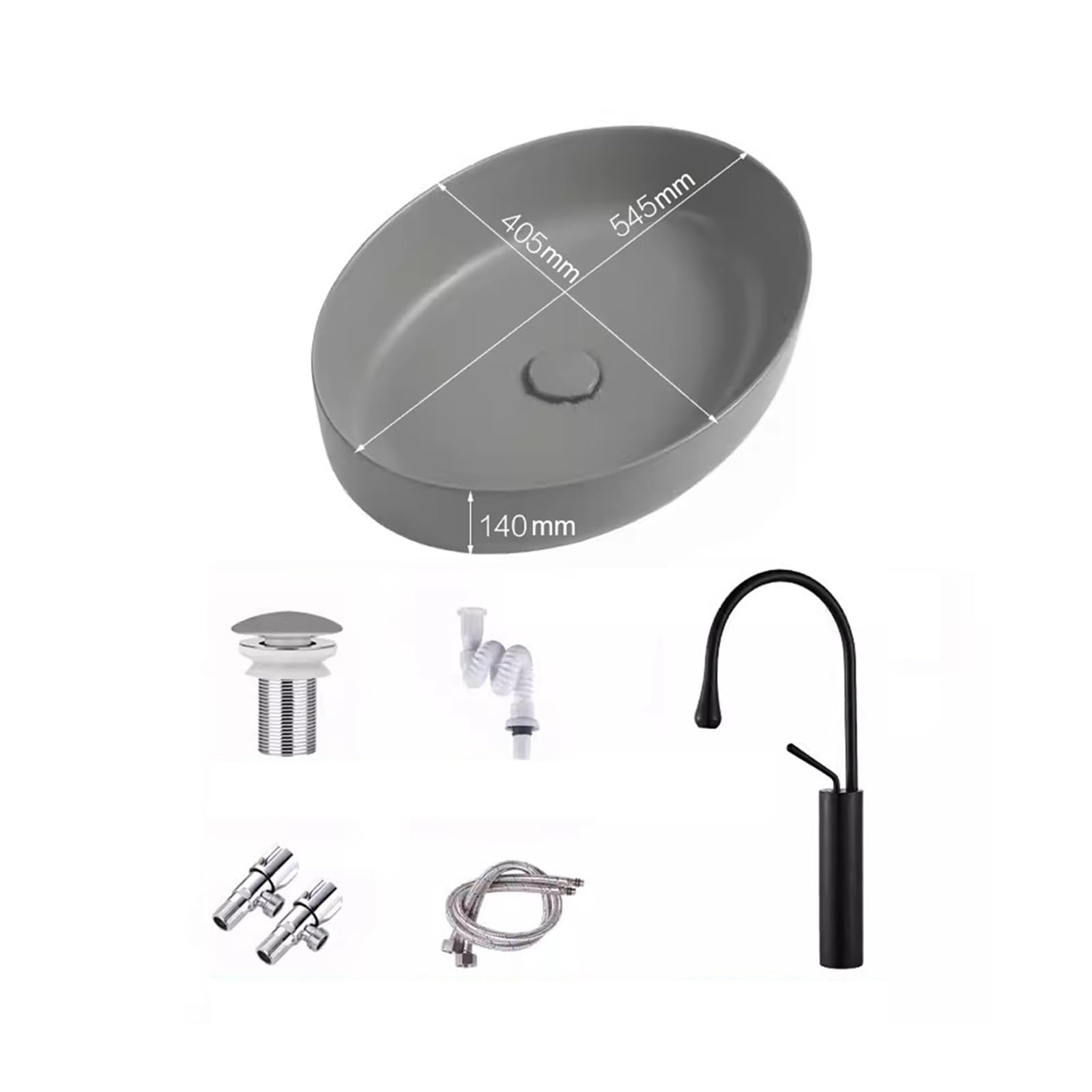 Aertsdfgt B Sink Owl Nordic Matte Gray Table Asin Ceramic Oval Washbasin Athroom Alcony Single