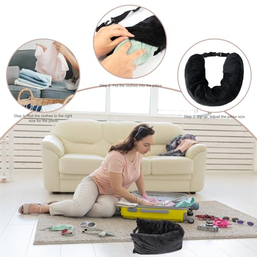 Almohada de viaje de felpa ajustable y transformable miniatura 3