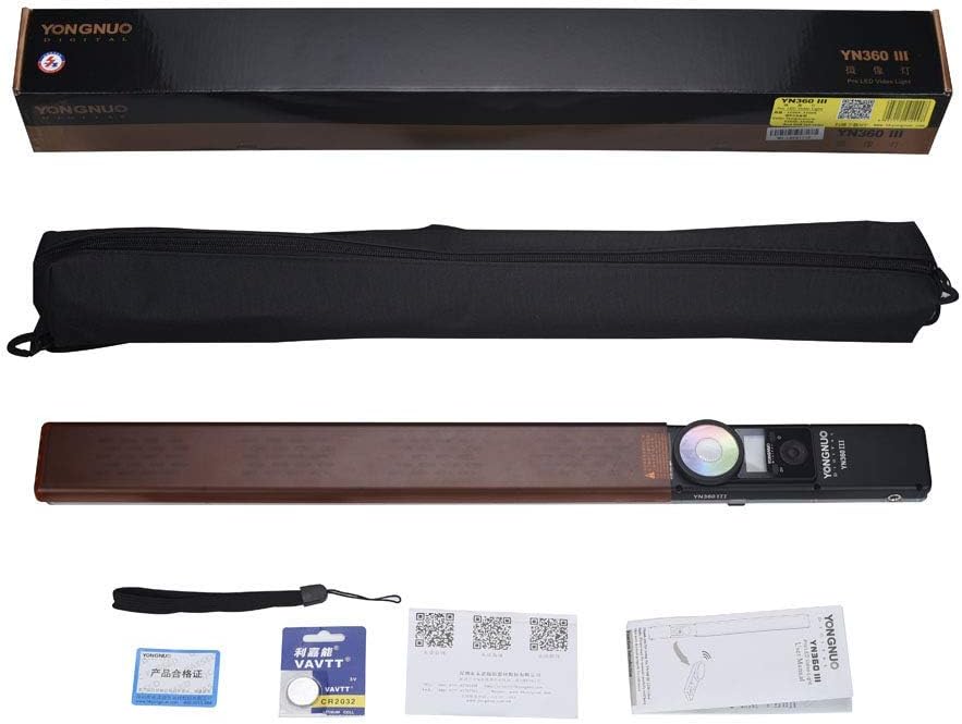 Rеvіеw YONGNUO YN360 III YN360III Upgraded LED Video Light 3200K-5600K Bi-Color Handheld Photography Ice Light RGB Full Color Touch Pad Adjustable, App Support, 2.4G Remote Control, CRI95+