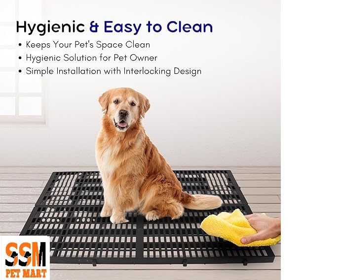 SSM PET MART Pet Plastic I Flooring Mat I for Dog/Cat/Rabbit/Goat Multipurpose Floor Mat 36x12 Inch (Black, Dog MAT Set of 5 PCS) 3