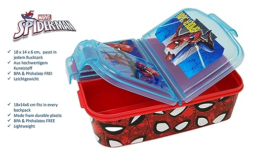 Theonoi Children's Lunchbox, Sandwich Box with Compartments and Dividers, Nursery Lunchbox Made of BPA-Free Plastic - Spiderman AU - Image 3