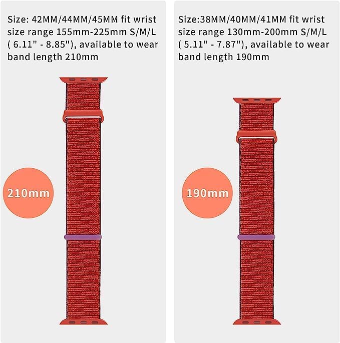 Miniatura 2 de Correas deportivas de nailon compatibles con Apple Watch 78 1.614 in 1.772 in, Series 654 1.732 in 1.575 in, Series 321 1.654 in 1.496 in, correa
