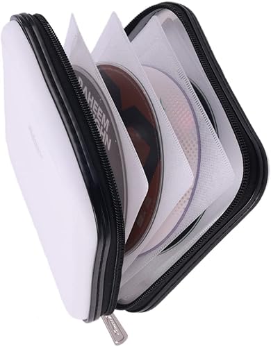 Miniatura 49 de Billetera para CD y DVD, capacidad de 32 unidades, soporte para funda de DVD y CD para automóvil, disco de almacenamiento portátil de DVD/VCD, funda