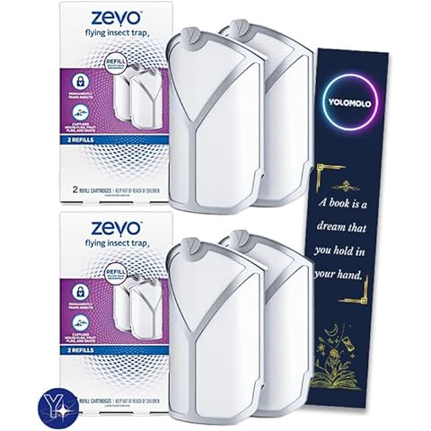 Bundle Zevo Flying Insect Trap Refill Kit NO Device - Model 3 2 -Pack (2) Sold Separately, White (M364) Cover