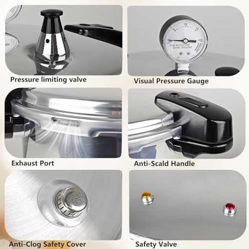 Image of 24 Quart Pressure Canner with Gauge & 9-Piece Canning Supplies Starter Kit - Extra Large Aluminum Pressure Cooker for Canning, Induction Compatible, Safe Home Food Preservation