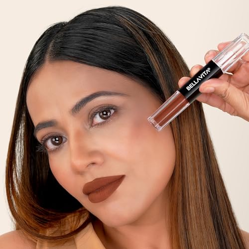 Image of Bella Vita Two Good Liquid Lipstick & Gloss Duo | 2-in-1 Matte & Glossy Finish | Long-Lasting, Smudge-Proof | Enriched with Jojoba Oil & Vitamin E | BellamoodTech | Clean Beauty | Two Classy | 4ml (Two Classy)