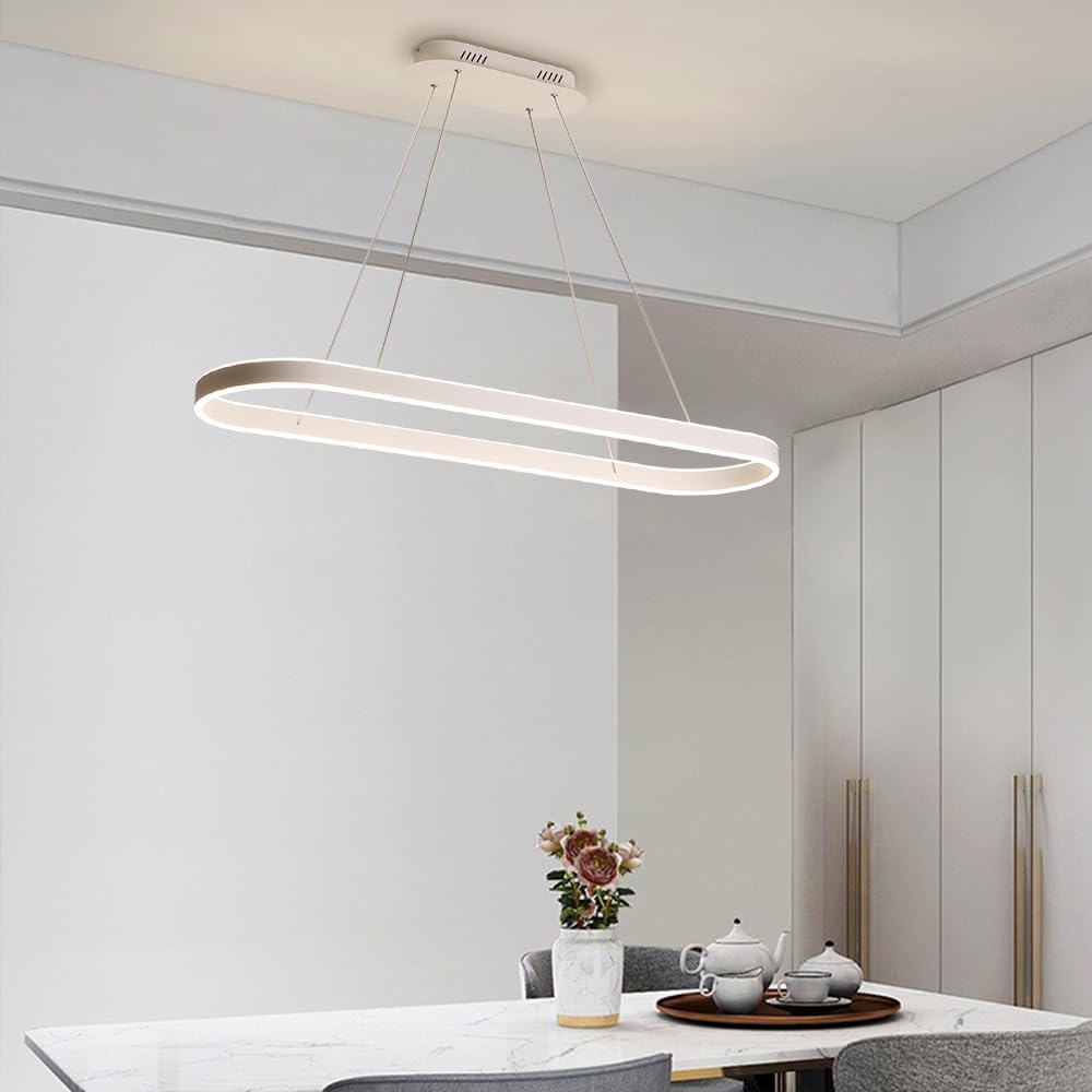 Lampadario lineare a LED, lampadario Quadrato Moderno a Sospensione, Striscia Luminosa Lunga per soffitto, Ideale per Tavolo da Pranzo, Ufficio, Ristorante e Isola Cucina.