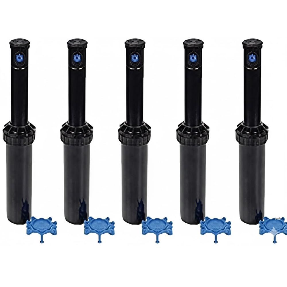Set di 5 IRRIGATORI R.Bird 3504-PC. Portata da 4,60 a 10,70 metri. Filettatura femmina 1/2", nero