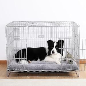   Washable-Dog-Crate-Bed-for-Large-Sized-Dog-Comfort-Dog-Crate-Pad-Mat-Fit-in-Metal-Crate-Kennel-Pad-Mat-with-Non-Skid-Bottom-Light-Grey-35x22-Inch