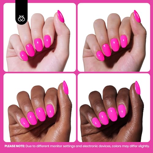 Image of Beetles Pink Gel Nail Polish - Neon Whispers Hot Pink Gel Polish HEMA-Free, 8ML /0.27Fl Oz Soak Off UV LED Lamp Nail Art, Long-Lasting Manicure Salon DIY Home