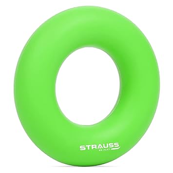 Strauss Silicon Palm Hand Grip Exerciser | Hand Strengthener for Carpal Tunnel Relief and Grip Strength | Silicone Finger Gripper and Finger Stretcher | Ideal for All Skill Levels,(Green) - image, photos