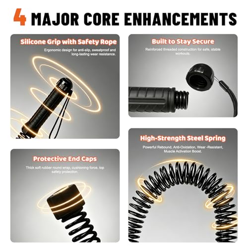 Weighted Ropeless Battle Rope, Heavy Duty Battle Sticks, Portable Fitness Equipment for Home Gym, HIIT, Cardio & Full Body Strength Training for Men & Women — view 4
