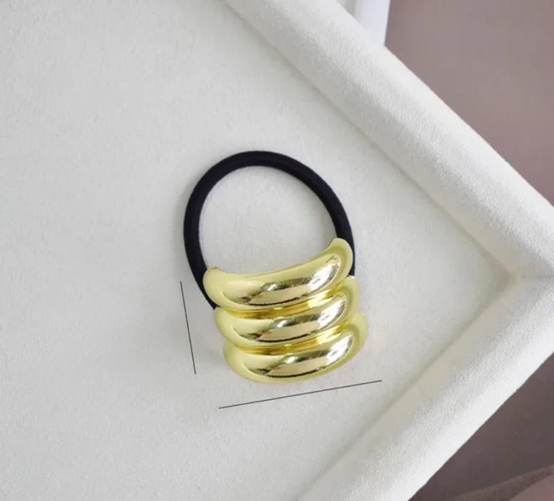 H-STYLE STORE Stainless Steel Hair Ties with Black Rubber  display picture 2