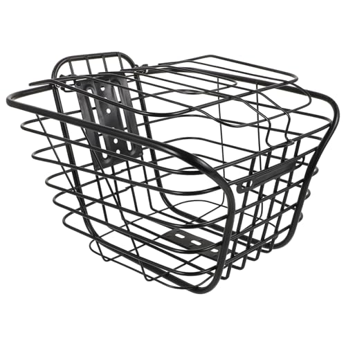 GANAZONO 大型強化鉄製フロント自転車カゴ 蓋付き耐久性バスケット 電動自転車対応 多用途収納ラック 乗せマウンテンバイクアクセサリー