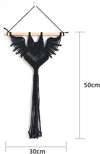 Miniatura 2 de Colgador gótico de macramé para plantas de interior, tejido a mano, tapiz colgante de murciélago, lindas macetas, soporte de ganchillo para pared,