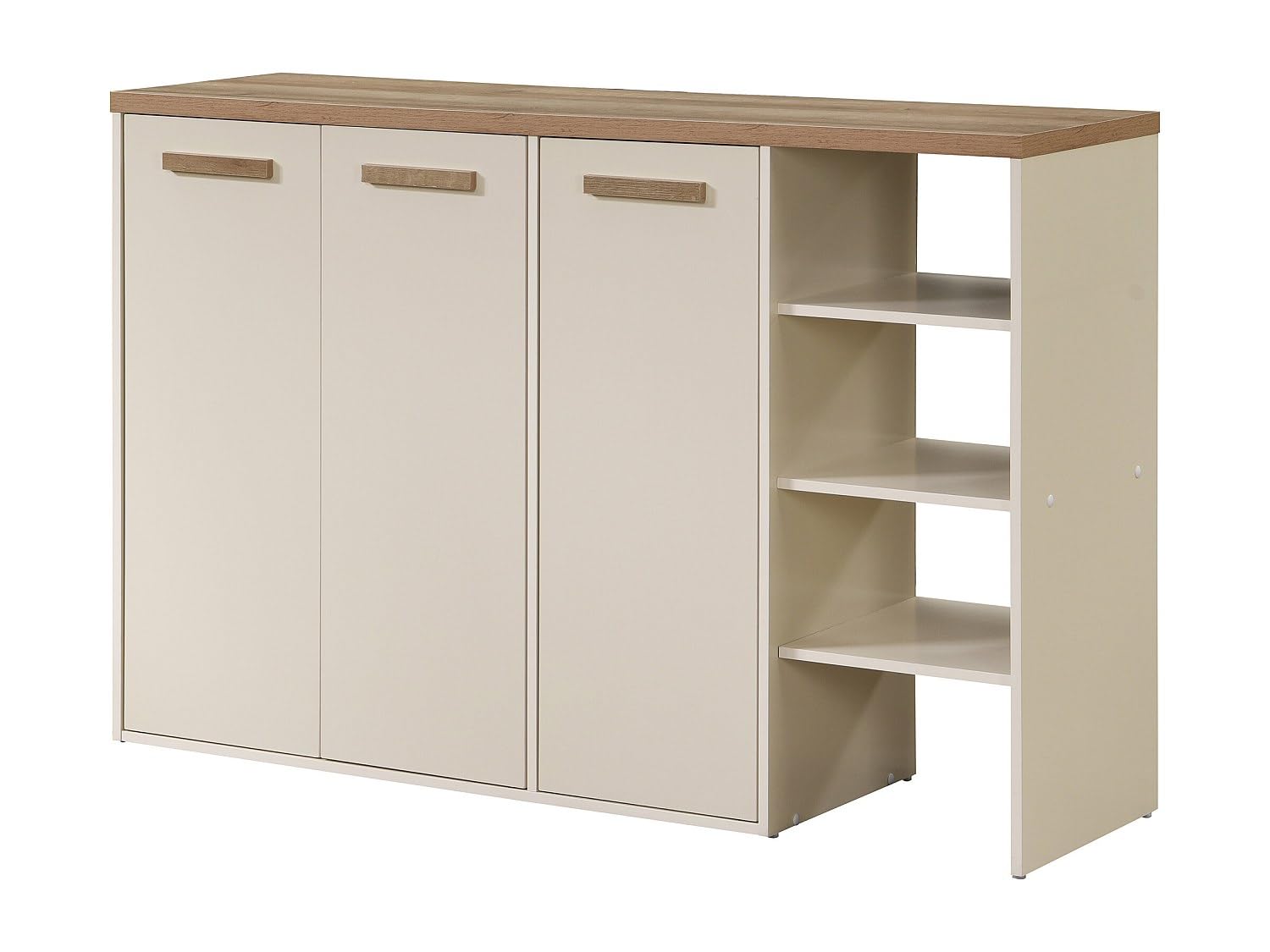Meuble à chaussures beige et naturel SKAIDO 3 portes 3 niches