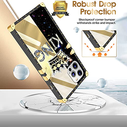 Fiyart Iphone 12 Pro Max 6.7 Inch 2020 Case King Diamond Crown Luxury Square Soft Tpu And Hard Pc Back Stylish Retro Cover #TOP2