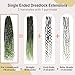 Hippie and Boho Wavy Dreadlock Extensions Sets,Ombre Green 3 in 1 Mixed Synthetic Dreads Extensions, Handmade Soft Lightweigth Single Straight & Curly Style Dreadlock for Women(26
