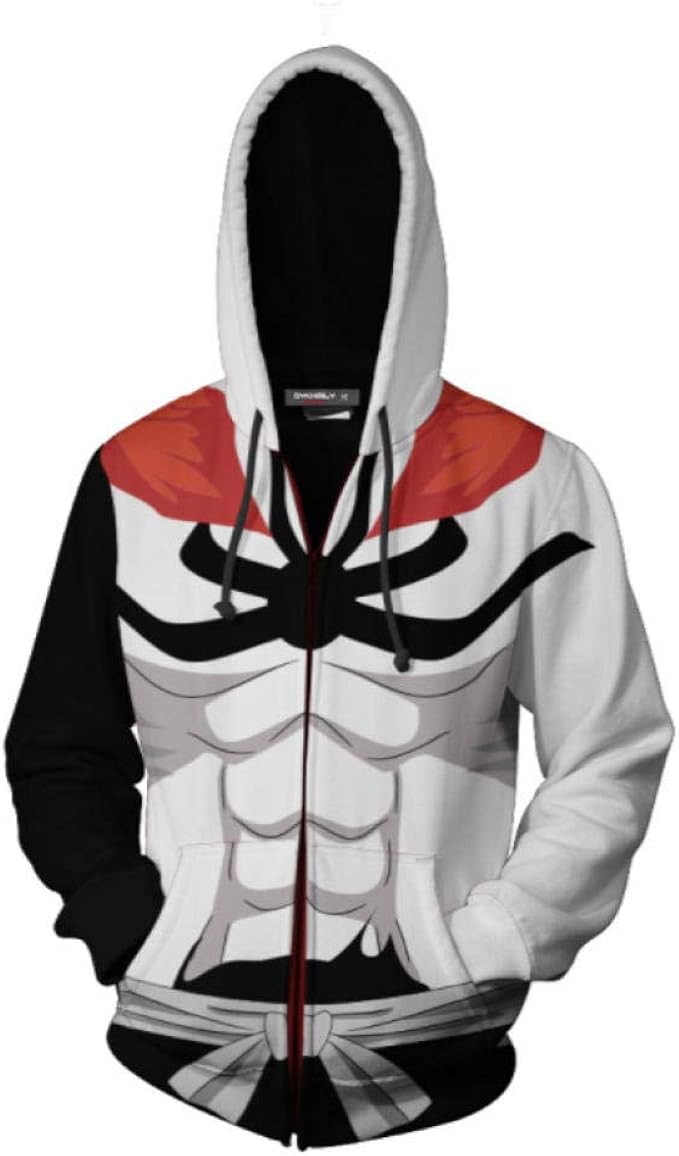 Hoodies,Bleach Anime Cartoon Men's Zipper Hoodie Casual Sweatshirt