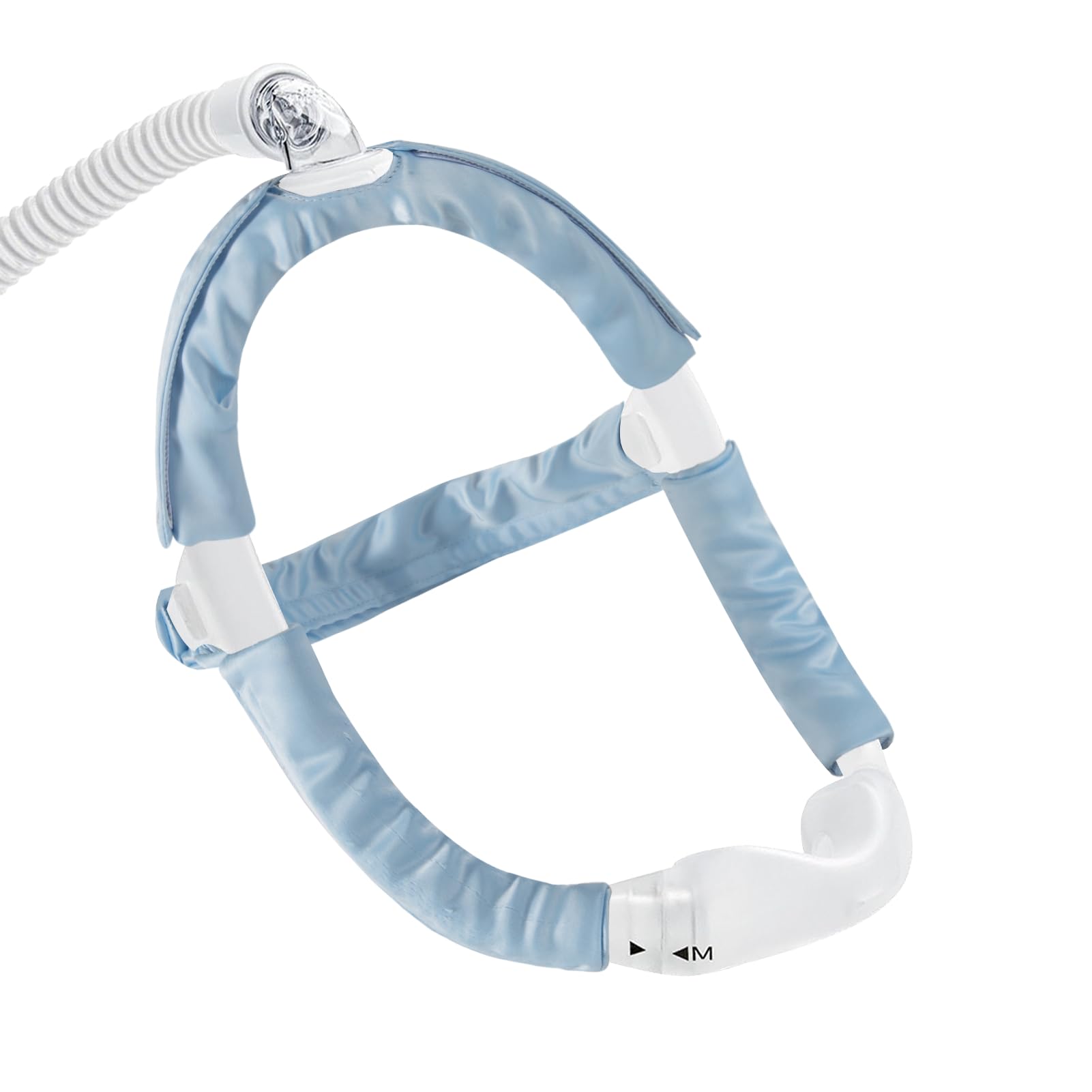 4 Piece Set Satin CPAP Strap Covers, Sky Blue CPAP Mask Frame Covers, CPAP Headgear Cover, CPAP Mask Cushions for DreamWear or AirFit Protect Hair Reduce Lines and Hair Pulling CPAP Hair Protector