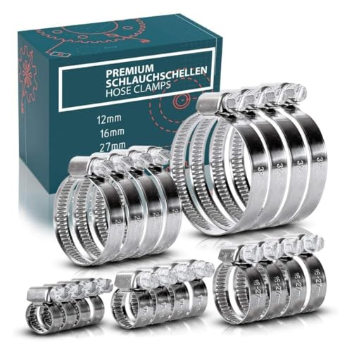 Jubilee Type Hose Clamps Pipe Tube Clips 304ss British Type Stainless Steel 8mm - 110mm (1, 12-22mm)