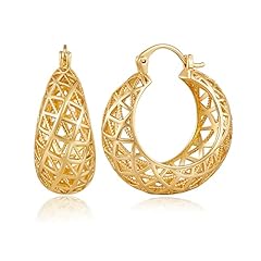 Grid Filigree Hoops