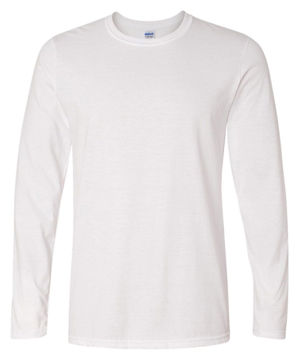 Gildan Men's White Soft Style L/Sleeve T-Shirt, XX-Large