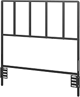 MAHANCRIS Twin Size Metal Headboard Black with Universal Adapters, Adjustable Height, Anti-Tip - Modern Bedroom Essential