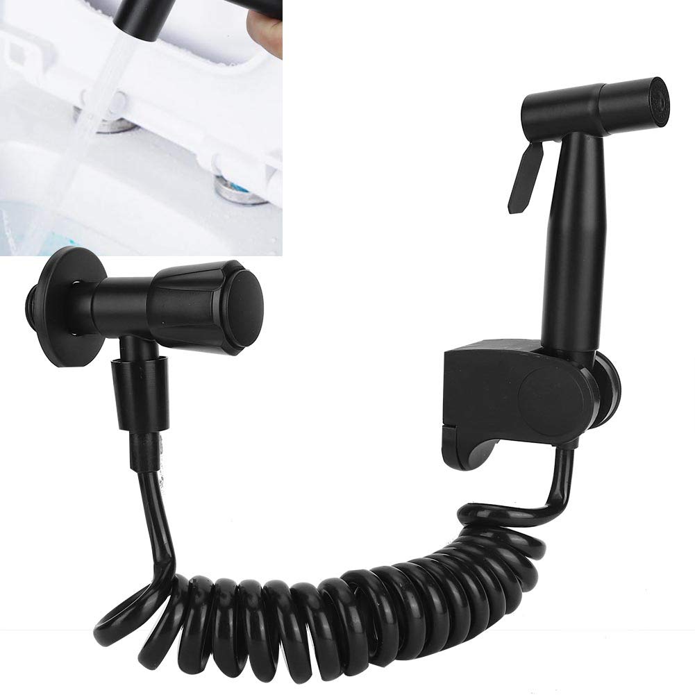 Pulvérisateur de Asseyez-Vous dans la Baignoire, Noir Mat G1/2 pulvérisateur de Toilette Asseyez-Vous dans la Baignoire à Main en Acier Inoxydable pulvérisateur de Couches en Tissu pour bébé robinets
