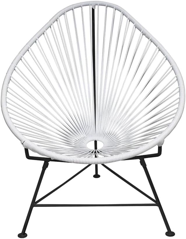 Innit - Acapulco Chair Black Weave on Black Frame - Sturdy Acapulco Chair with Durable Frame - Chairs and Seating for Home Décor