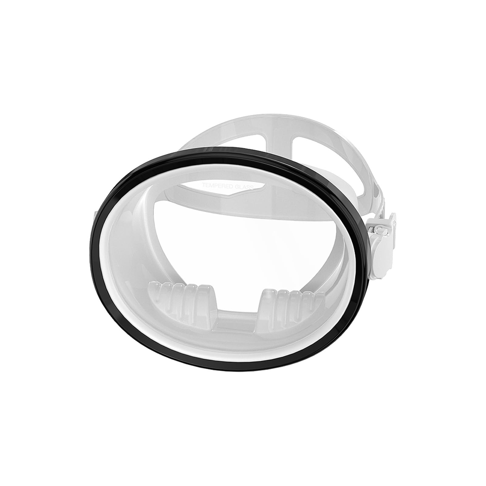 Genérico Máscara de Buceo Ovalada for Adultos, máscara de Pesca submarina, Gafas de Buceo panorámicas de Estilo Retro clásico con Lentes de Vidrio Templado