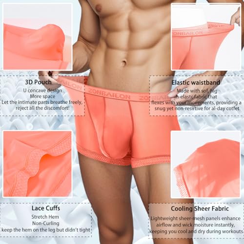 JINSHI Ice Silk Mens Sexy Underwear For Play Straight Men Semi See Through Sheer Breathable Boxers Briefs Ultra Thin4