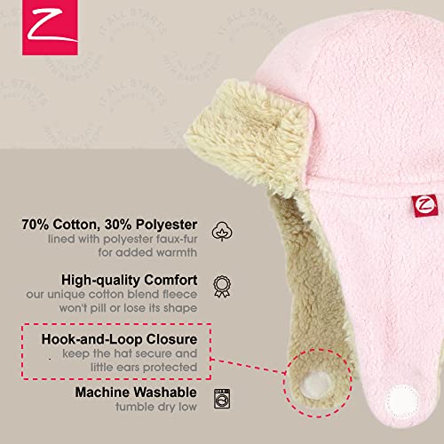Zutano Cozie Fleece Unisex Toddler And Baby Trapper Hat, Cold-Weather Hat For Little Boys And Girls, Baby Pink, 2T #TOP2