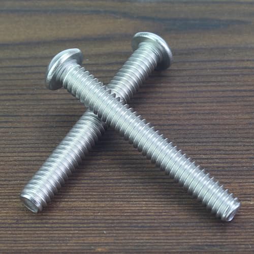 Image of 30 Pieces 1 /4-20 x 1-7 /8 inch Button Head Socket Cap Screws Bolts, HELIFOUNER 304 Stainless Steel (18-8) Screws, Bright Finish, Fully Threaded