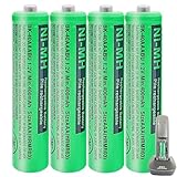 HIECTPRO BK-40AAABU NI-MH AAA Rechargeable Battery 1.2V 400mah 4Pack NiMH AAA Batteries for Panasonic Cordless Phones, Remote Controls, Electronics